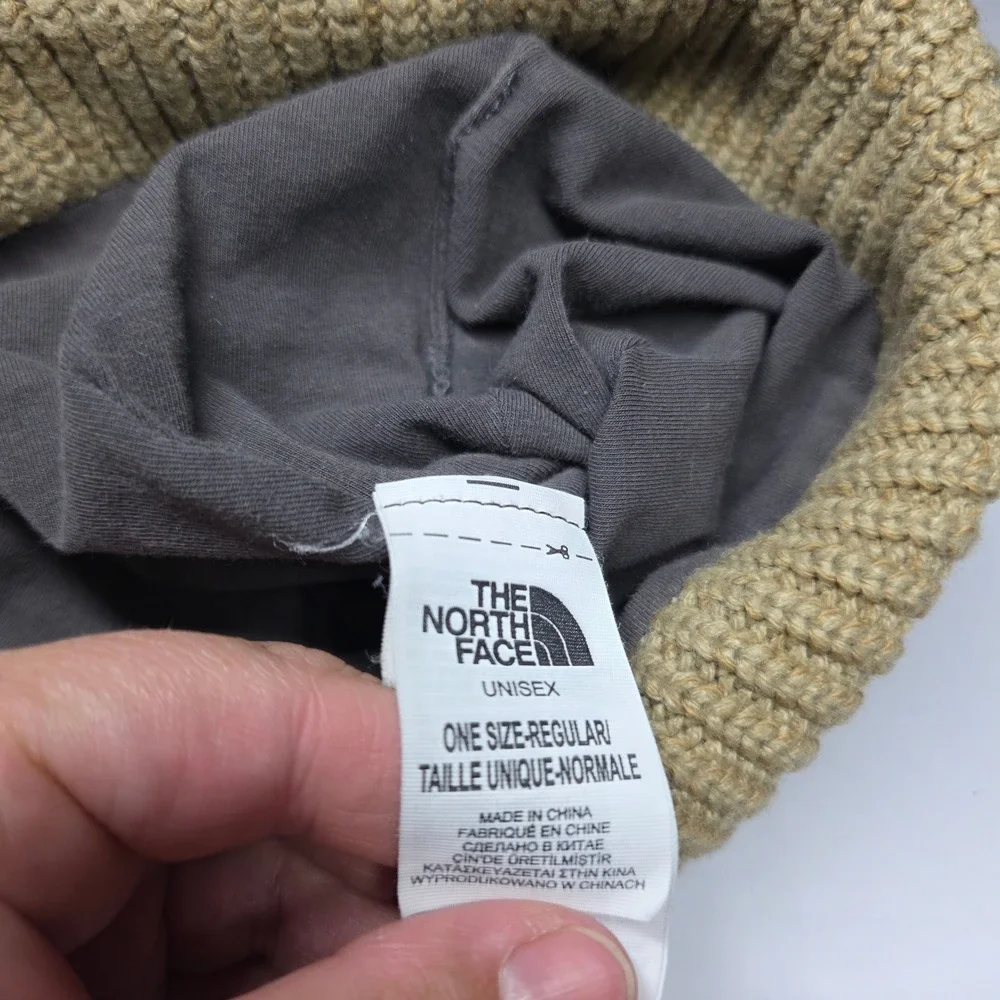 The North Face Heritage Beanie Hat Tan Ribbed Knit Cuffed OS F751464